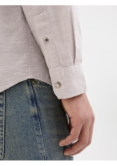 Jack & Jones Erkek Keten Karışımlı Gömlek - Summer - 12269315 Crockery Çok Renkli