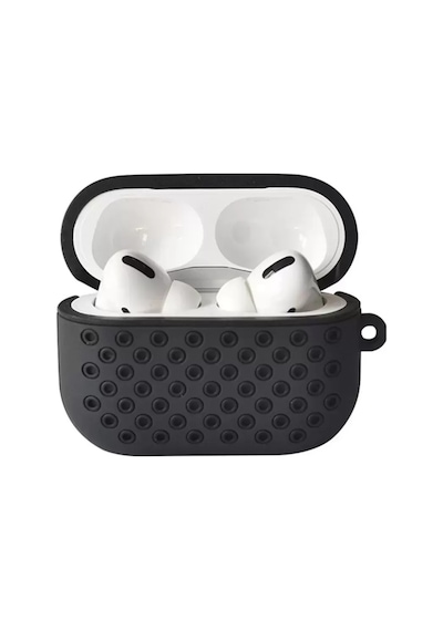 Newface Apple Airpods Uyumlu, Pro 2 2.nesil Spor Delikli Kılıf - Siyah-siyah