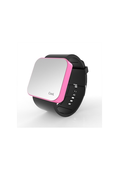 Cool Watch Saat - Pembe Led Kasa - Siyah Kayış Unisex