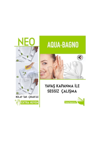 Aqua Bagno Neo Yavaş Kapanan Klozet Kapağı
