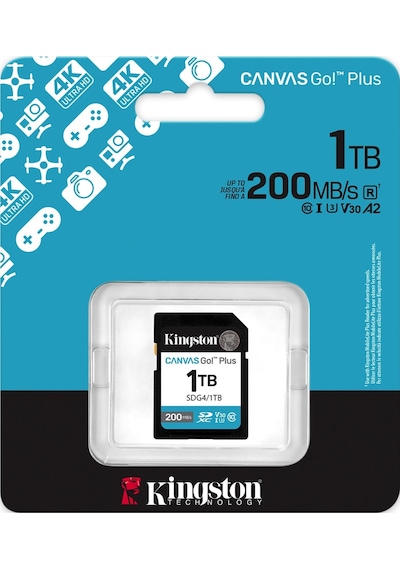 Kingston Sdcg4-1tb 1tb Microsdxc Canvas Go Plus Gen4 200mb-s A2 U3 V30 Card + Adp Hafıza Kartı