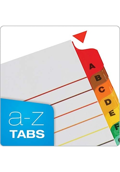 A-z Sekme Ayırıcılar, 3 Halkalı Klasör İçin, Özelleştirilebilir İçindekiler Sayfası, Çok Renkli A-z Sekmeler
