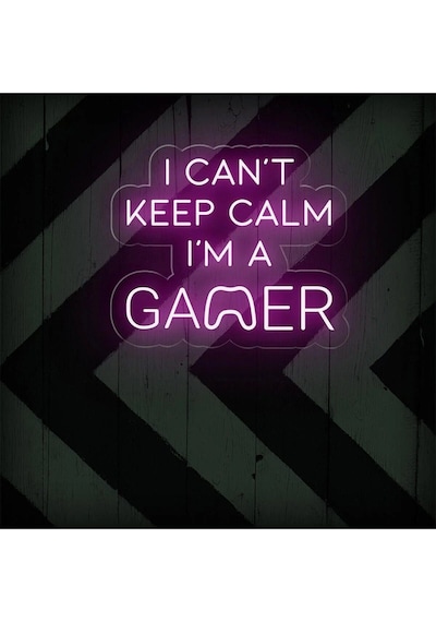 I Can't Keep Calm I'm A Gamer Yazılı Neon Tabela Pembe