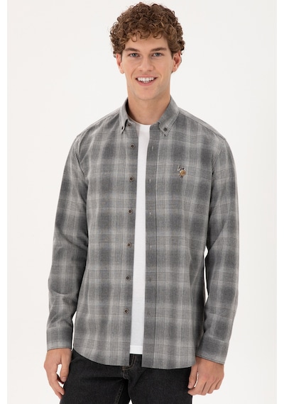 U.s. Polo Assn. Erkek Gri Gömlek Desenli 50291383-vr024 Gri
