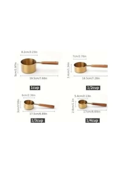 Premium Ahşap Saplı Gold Ölçü Kabı Seti - 4&apos Lü Paslanmaz Çelik Gold Ölçü Kaşığı Ve Kabı, Şef Tipi Hassas Sıvı Ve Kuru Malzeme Ölçeği, Mutfak Ve Pişirme Seti Premium Ahşap Saplı Gold Ölçü Kabı Seti - 4&apos Lü Paslanmaz Çelik Gold Ölçü Kaşığı Ve Kabı, Şef Tipi Hassas Sıvı Ve Kuru Malzeme Ölçeği, Mutfak Ve Pişirme Seti