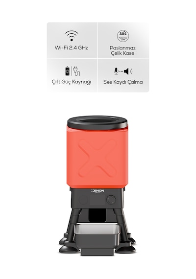 Xenon Smart Köpek Mama Kabı Akıllı, Uygulama Kontrol, 14l, Yükseltilmiş Ortopedik Tasarım, Çelik Kase X8631