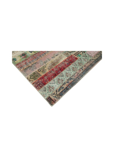 Bespoky Patchwork Modern Kırmızı Salon Halısı El Dokuma