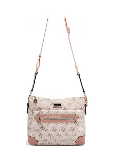 Silver & Polo Silver Polo Pembe - Pudra Monogram Kadın Çapraz Çanta Sp1110