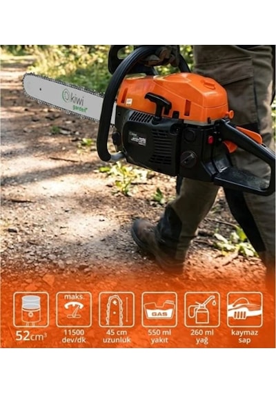 Kiwi Garden KGSW-7427 Benzin Motorlu Testere