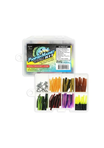 Trout Magnet -"alabalık Mıknatıs Panfish Mıknatıs Seti - 70 Bölünmüş Kuyruk Grub Oluşumu 15 Siyah Boyut 8 Kancalar"