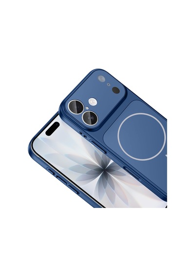 İphone 16 Uyumlu İphone 17 Pro Görünümlü Magsafe Özellikli Dönüşüm Kılıfı Formen Kapak Mavi