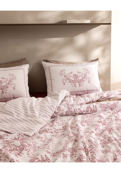 Etoile Çift Kişilik %100 Pamuk Ranforce Baskılı Lastikli Nevresim Takımı - Kırmızı 8684427283196 Çok Renkli