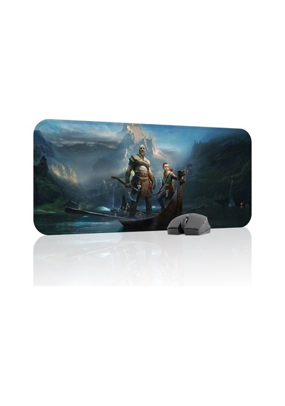 God Of War Kaymaz Dikişli Kauçuk Oyuncu Mousepad V3 - 70x30 Xl Gaming Mouse Pad Fare Altlığı