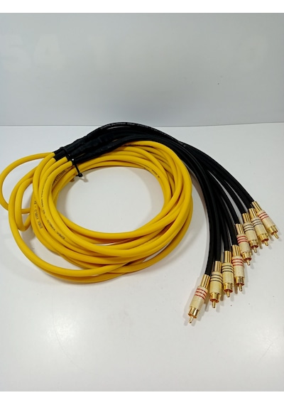 Amfi Rca Kablosu 4 Giriş 4 Çıkış El Yapımı %100 Bakır- 5 Metre