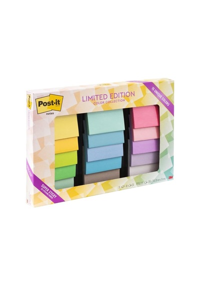 Ayrex Post-it Notes S N Rl Retim S Per Yap Kan Renk Koleksiyonu, 7,62 Cm X 7,62 Cm, 15 Ped/paket, 45 Sayfa/ped 654-15ss