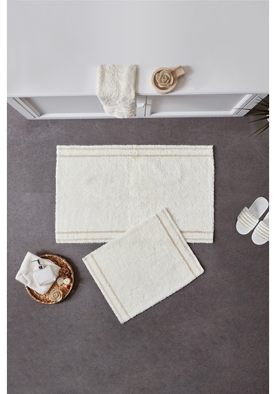 Doquhome Dora Banyo Paspası Krem&vizon 60x100cm Krem