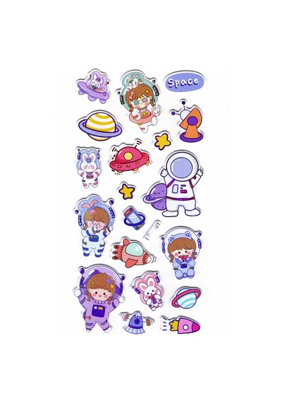 Sticker Kabartmalı Defter Planlayıcı Etiket Lrh001 -17x9 Cm- Space Astranot