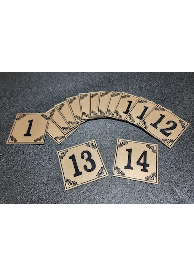 Kapı Numaraları 4X4 Cm Yapışkanlı No 1Den 14 E