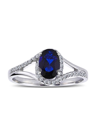 Lova Pırlantalı Oval Safir Yüzük - 1030160