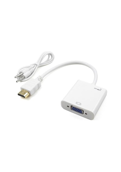 Hdmı To Vga + Ses Kablolu Çevirici Projeksiyon Uyumlu Sesli Kablo