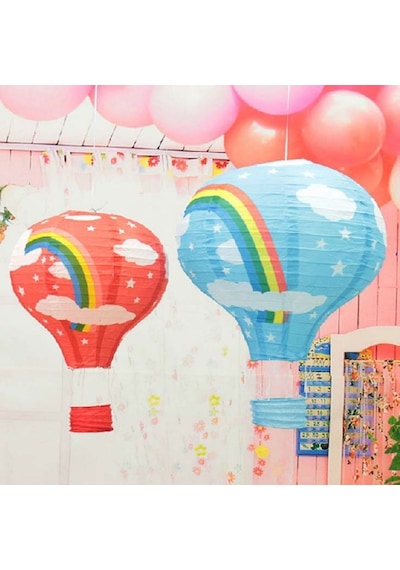 Buffer Dekoratif Renkli Kağıt Dilek Feneri Balonu Renkli Uçan Balon 11
