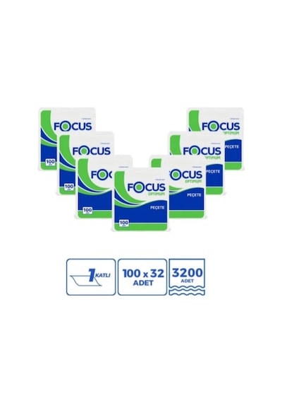 Focus Servis Peçete Kare Peçete 100 Lü 32 Paket 20x24 Cm Focus Servis Peçete Kare Peçete 100 Lü 32 Paket 20x24 Cm