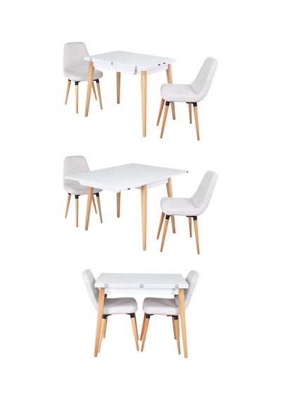 Vilinze Tosya Sandalye Avanos Ahşap Mdf Mutfak Masası Takımı - 90x120 Cm
