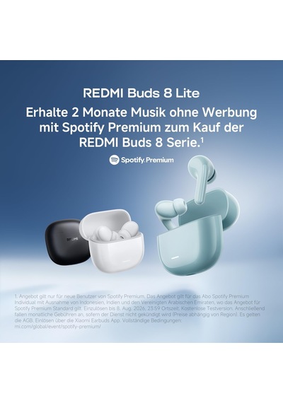Redmi Buds 8 Lite Blue Kablosuz Bluetooth Kulaklık, 42db Aktif Gürültü Engelleme, Yapay Zeka Gürültü Azaltma, 36 Saat Pil Ömrü, Mavi