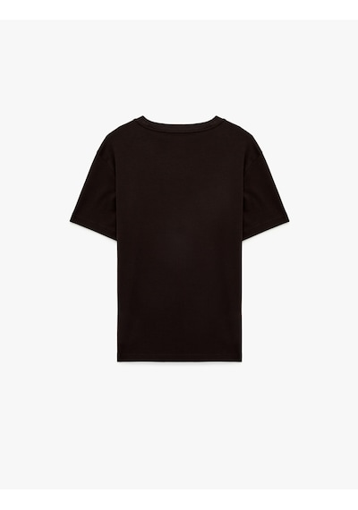Koton Regular Fit Kısa Kollu Pamuklu Bisiklet Yaka Tişört Mor 6sam10021mk