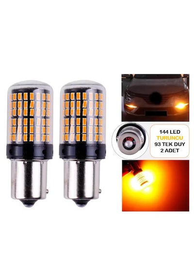 2 Adet 144 Led Turuncu Renk 93 Tip Tek Duy Stop Ampulü