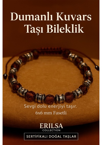 Sertifikalı Dumanlı Kuvars Taşı Bileklik 6x6 Mm Fasetli Koruma Çok Renkli