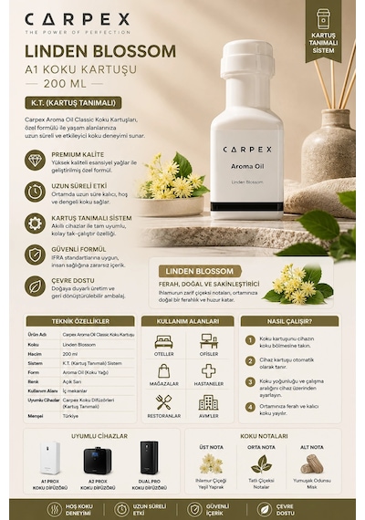 Carpex Aroma Oil 200 Ml Classic Koku Kartuş Linden Blossom K.t. Günlük