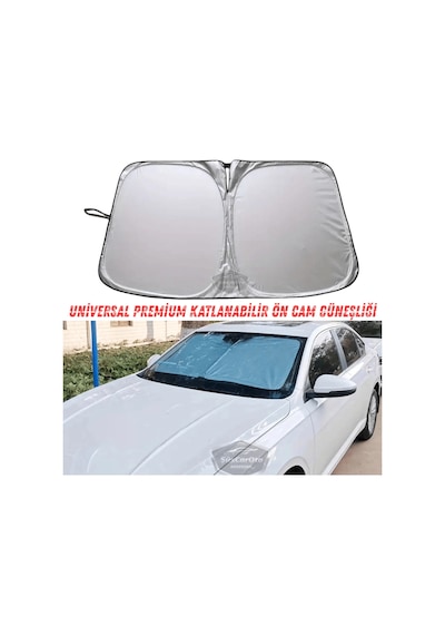 Bay Premium Katlanır Oto Ön Arka Cam Güneşliği Metalize Isı Yalıtımlı Çantalı 150x70cm Najmaddin