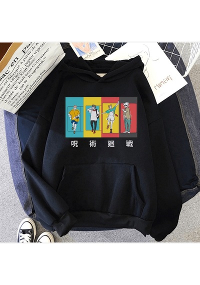 Jujutsu Kaisen Kolaj Kapşonlu Sweatshirt