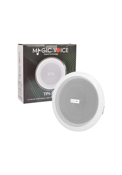 Magicvoice Tpı-350 5 İnç 13.5 Cm Hat Trafolu Alçıpan Asma Tavan Tipi Hoparlör Mağaza Kolon 6w Rms Mp3 Usb Uyumlu Beyaz