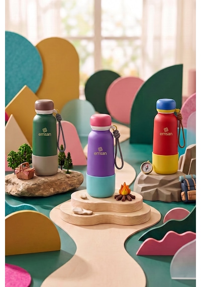 Emsan Thermos Bottle Çelik Sızdırmaz Termos 500 Ml Yeşil
