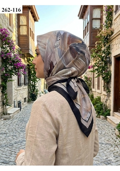 Moonscarfs Moonscarf Desenli Bambu Pamuk Eşarp 262-116 Çok Renkli