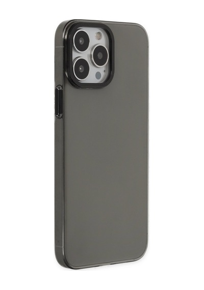 iPhone Uyumlu 13 Pro Max Kılıf Anka Pc Sert Metal Kapak - Siyah Düz Renkli
