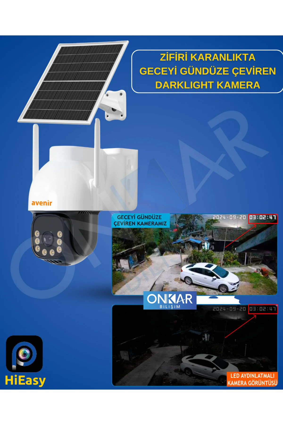 Av-s414 4mp Esim Güneş Enerjili Geceyi Gündüz Gibi Gösteren Güvenlik Kameras