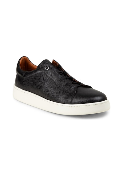 Deery Erkek Hakiki Deri Siyah Gizli Bağcıklı Sneaker - 04444msyhe02