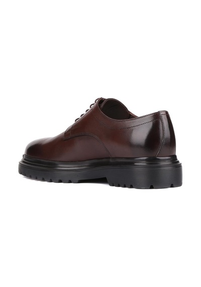 Shoetyle - Kahverengi Deri Bağcıklı Erkek Klasik Ayakkabı 250-2013-776 Kahverengi
