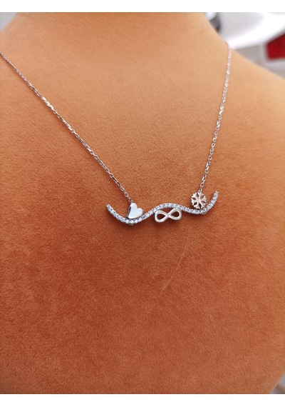 Firuze Gümüş Aşkın Romantik Halı Kalp Sonsuzluk Kar Tanesi Modeli