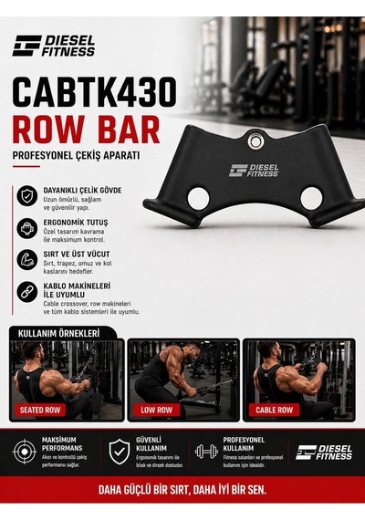 Cabtk430 Profesyonel Row Bar Çekiş Aparatı, Siyah