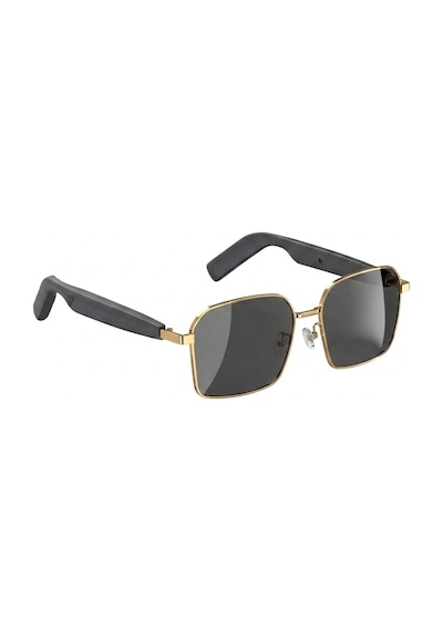 Yh Hy 0532 Gold Çerçeveli Siyah Akıllı Güneş Gözlüğü Polarize Çift Hoparlör Tws Gözlük Müzik Çağrı