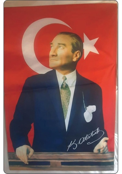 Zc Bayrak Atatürk Baskılı Türk Bayrağı 70x105 Cm Raşel Kumaş Dijital Baskı Diğer