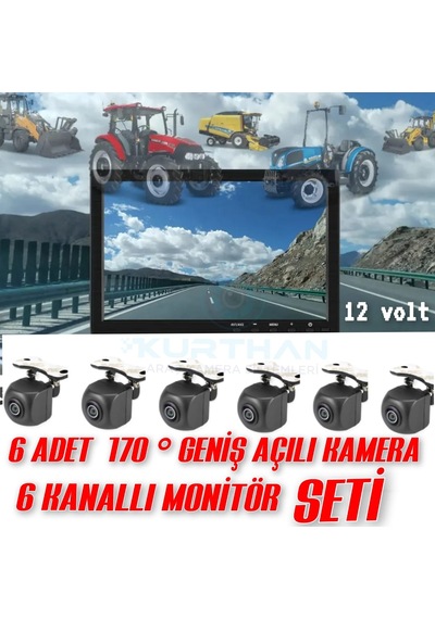 10 İnç 6 Kanallı 170 '' 6 Kameralı Araç Monitörü Twogo Go-6006