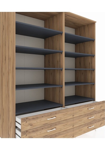 Kronos Gardrop 10 Raflı 6 Çekmeceli 176x59x221 Çam-antrasit/çam Antrasit/çam Kronos Gardrop 10 Raflı 6 Çekmeceli 176x59x221 Çam-antrasit/çam Antrasit/çam