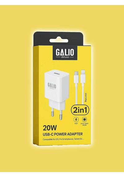 Galio Deluxe Gl-c20 20w Hızlı Şarj Aleti Type-c Lightning Kablolu Apple Uyumlu iPhone