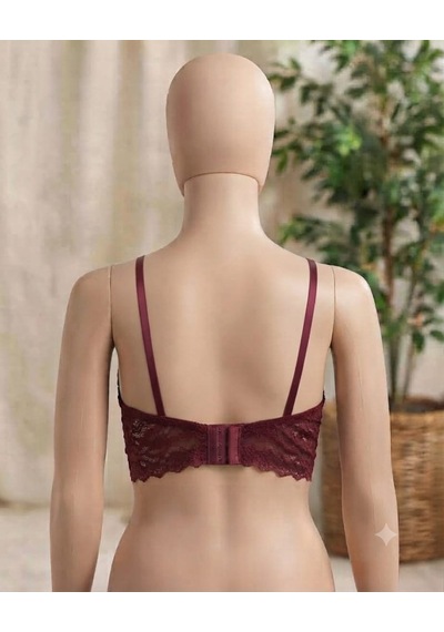 Ecem Yıldız Dolgulu Bralet Sütyen Bordo