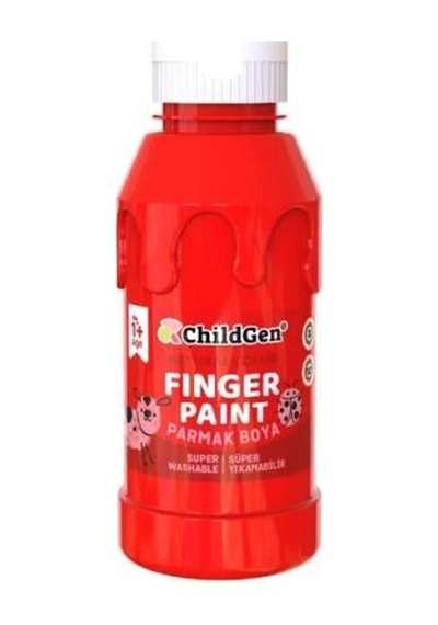 Childgen Süper Yıkanabilir Parmak Boya 350ml - Kırmızı
